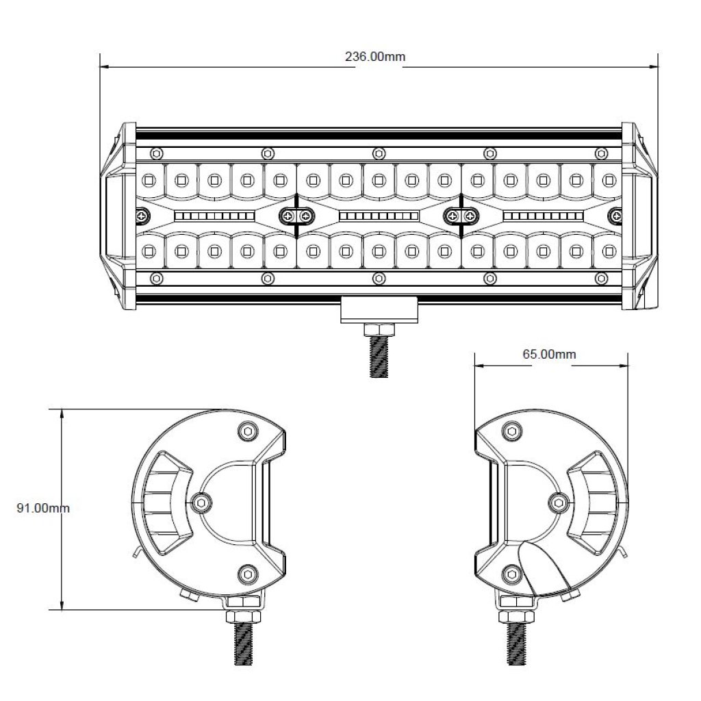 LED rampa, 60x3W, ECE R10 236x91x65 mm