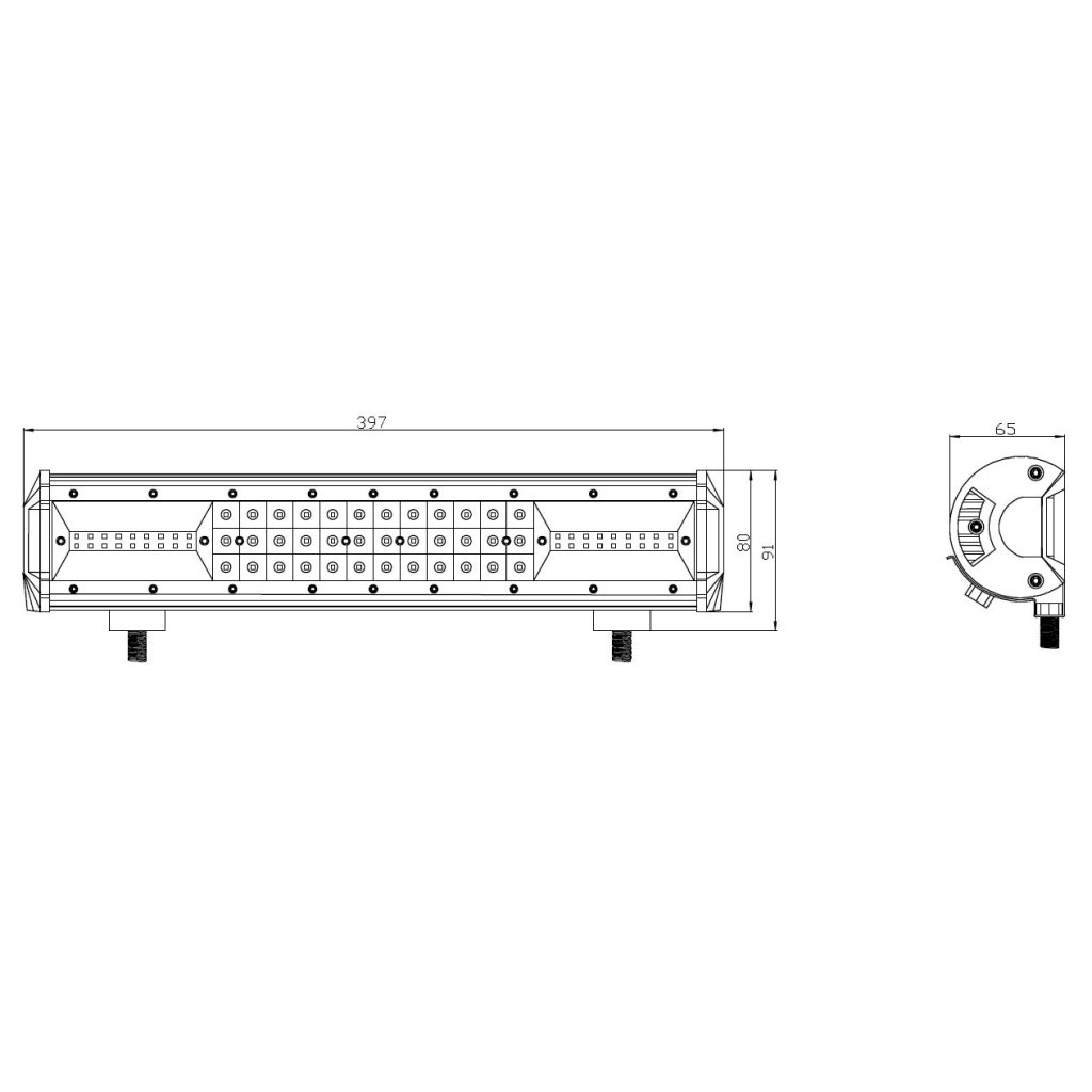 LED rampa, 72x3W, 397mm, ECE R10