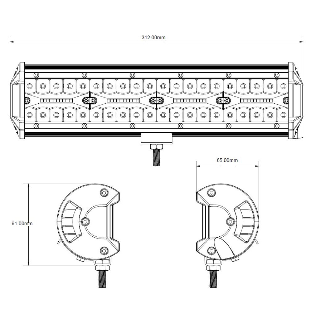 LED rampa, 80x3W, ECE R10 312x91x65 mm