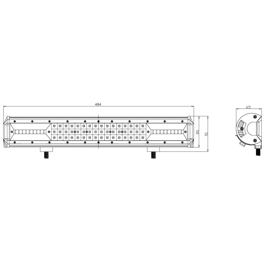 LED rampa, 84x3W, 484mm, ECE R10