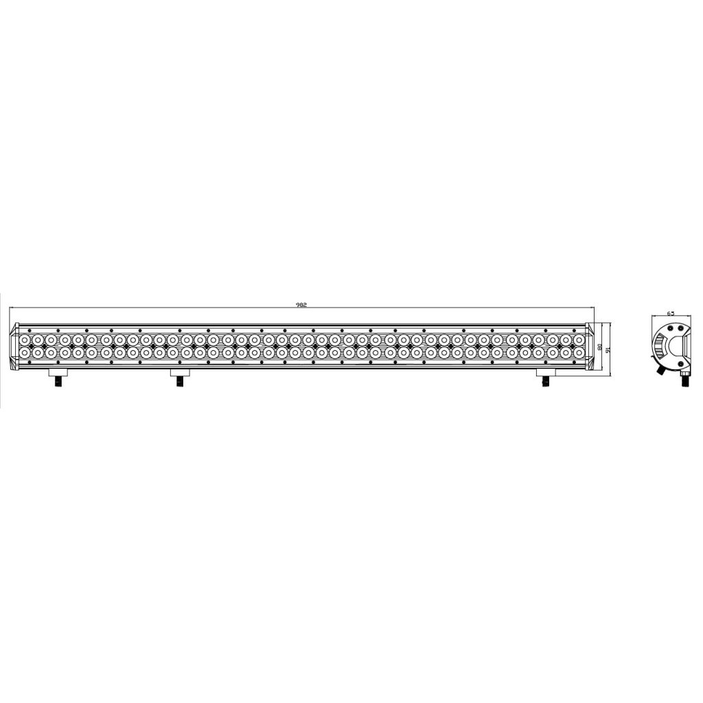 LED rampa, 84x3W, 982x80x65mm, ECE R10
