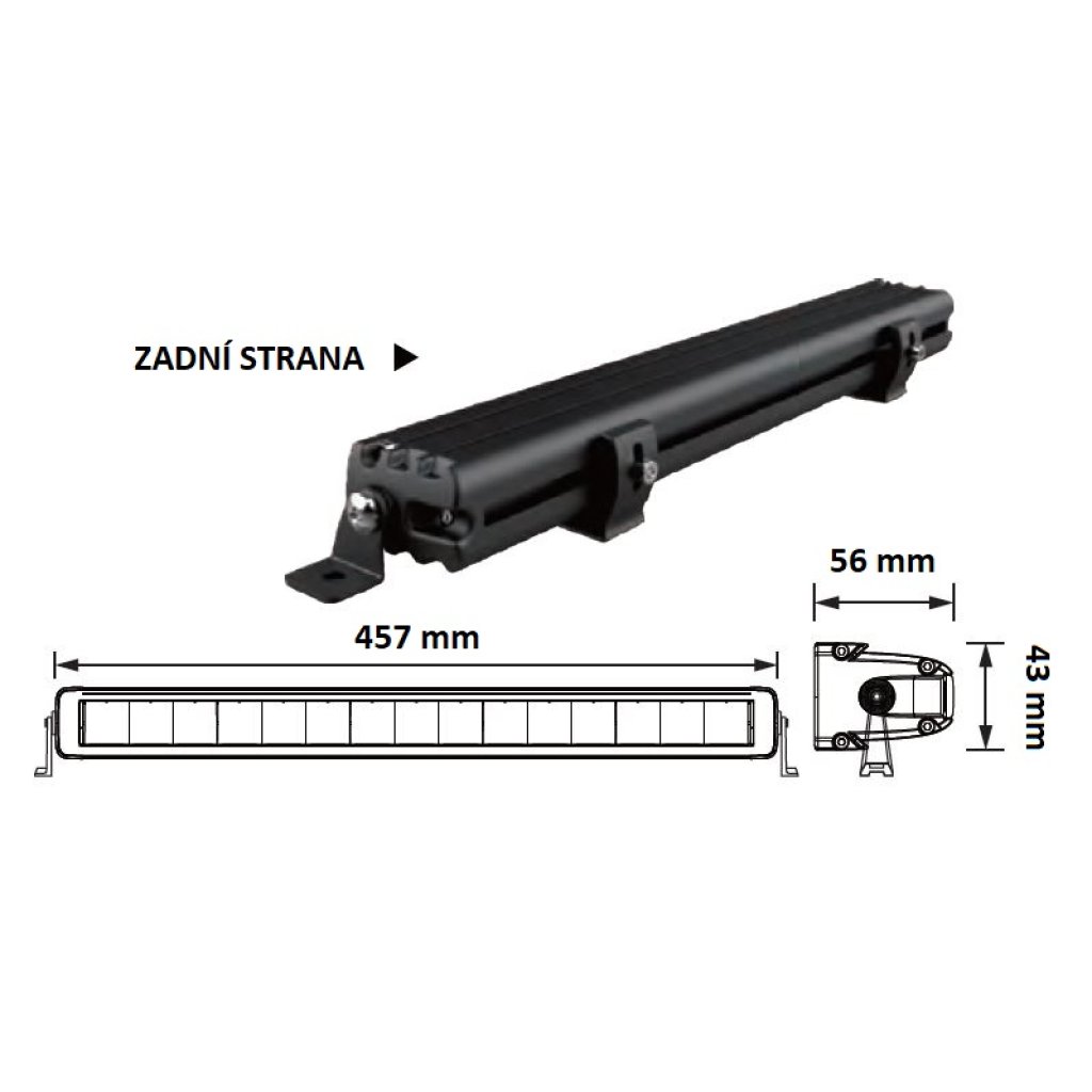 LED rampa bílá/oranžová, 10-30V, 457mm, ECE R10