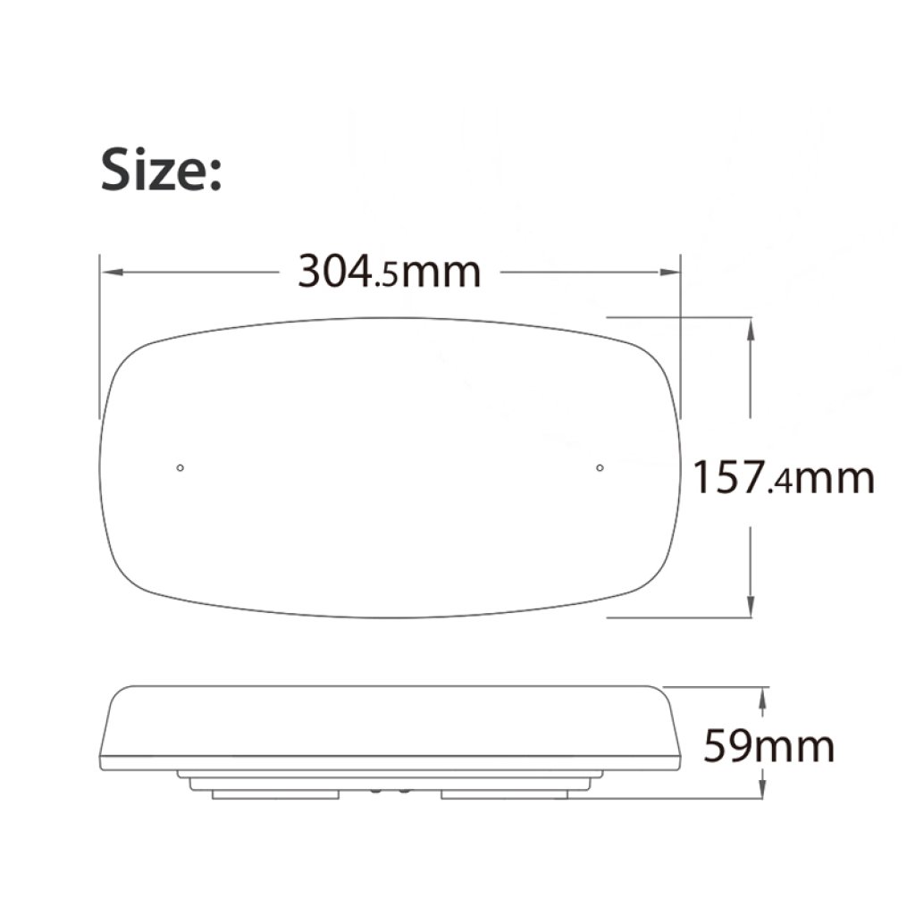 LED rampa oranžová, 20LED, magnet, 12-24V, 304mm, ECE R65 R10
