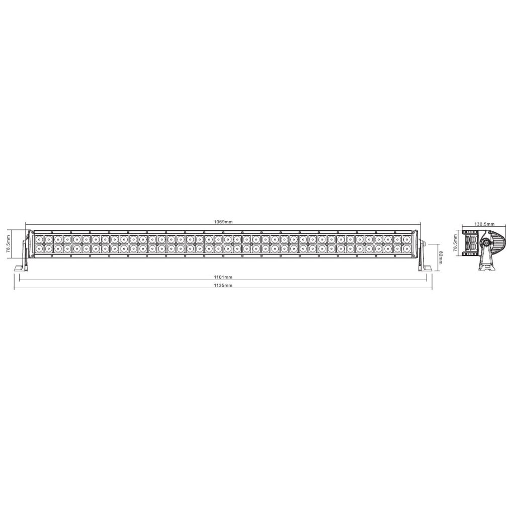 LED rampa prohnutá, 80x3W, 1069mm, ECE R10