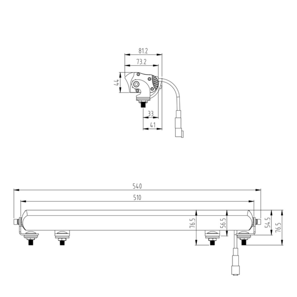 LED rampa s pozičním světlem, 12x7W, 510mm, ECE R10/R112/R7
