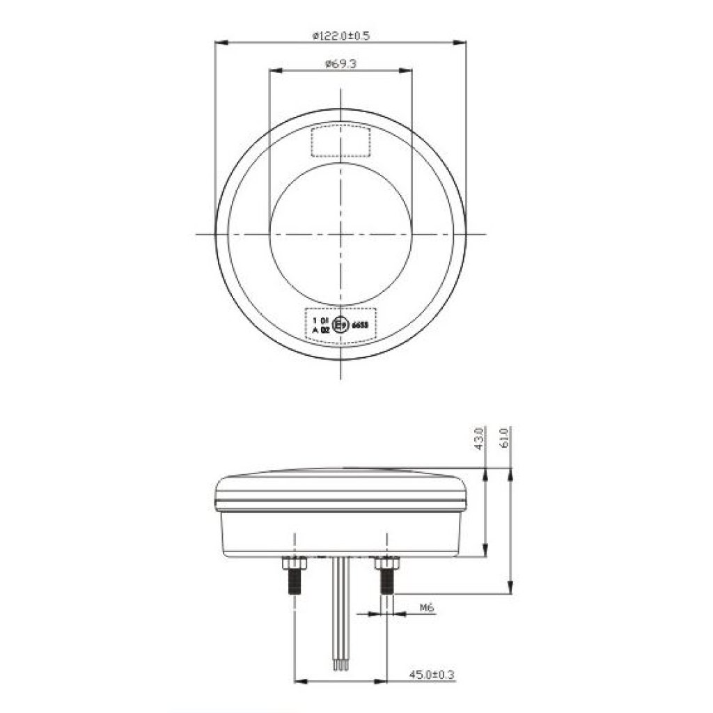 LED sdružená lampa zadní, 12-24V, ECE