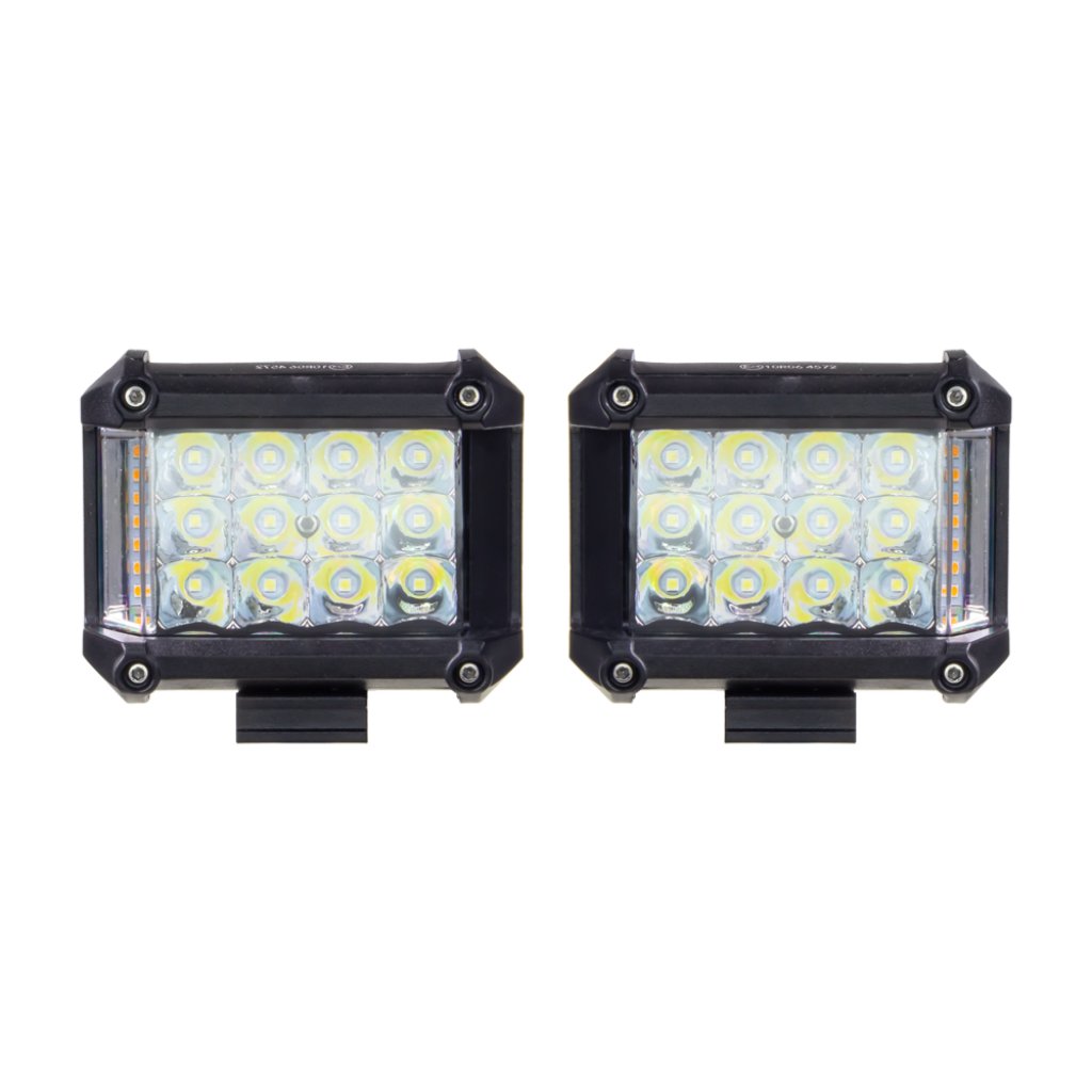 LED světla obdélníková bílé/oranžové, 19W, 19xLED, ECE R10, 2ks