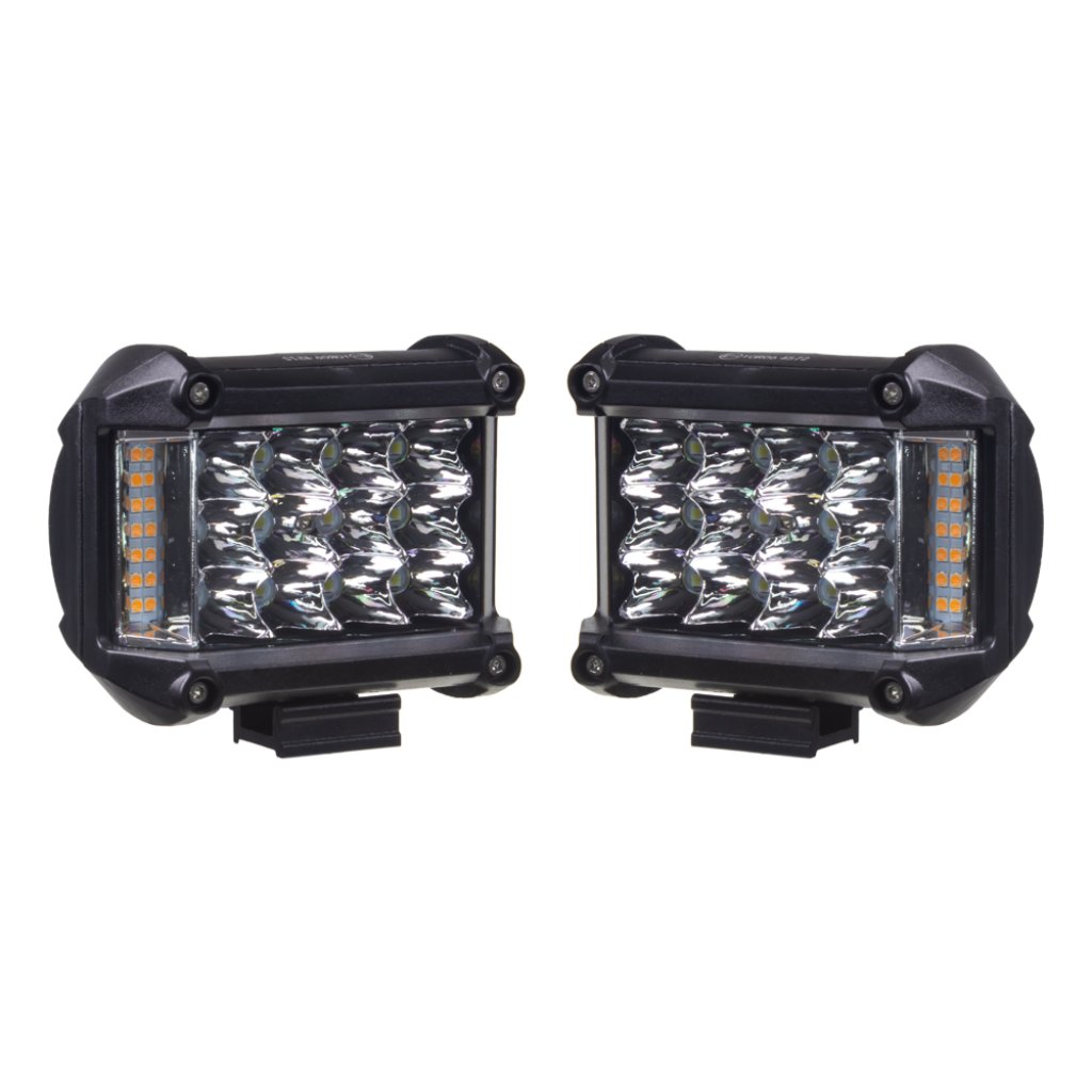 LED světla obdélníková bílé/oranžové, 19W, 19xLED, ECE R10, 2ks