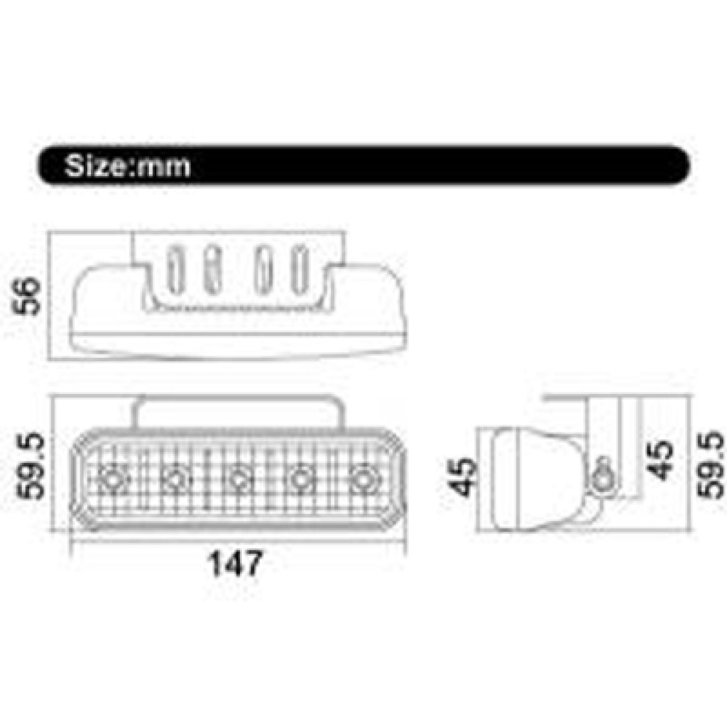 LED světla pro denní svícení, 147x45mm, ECE