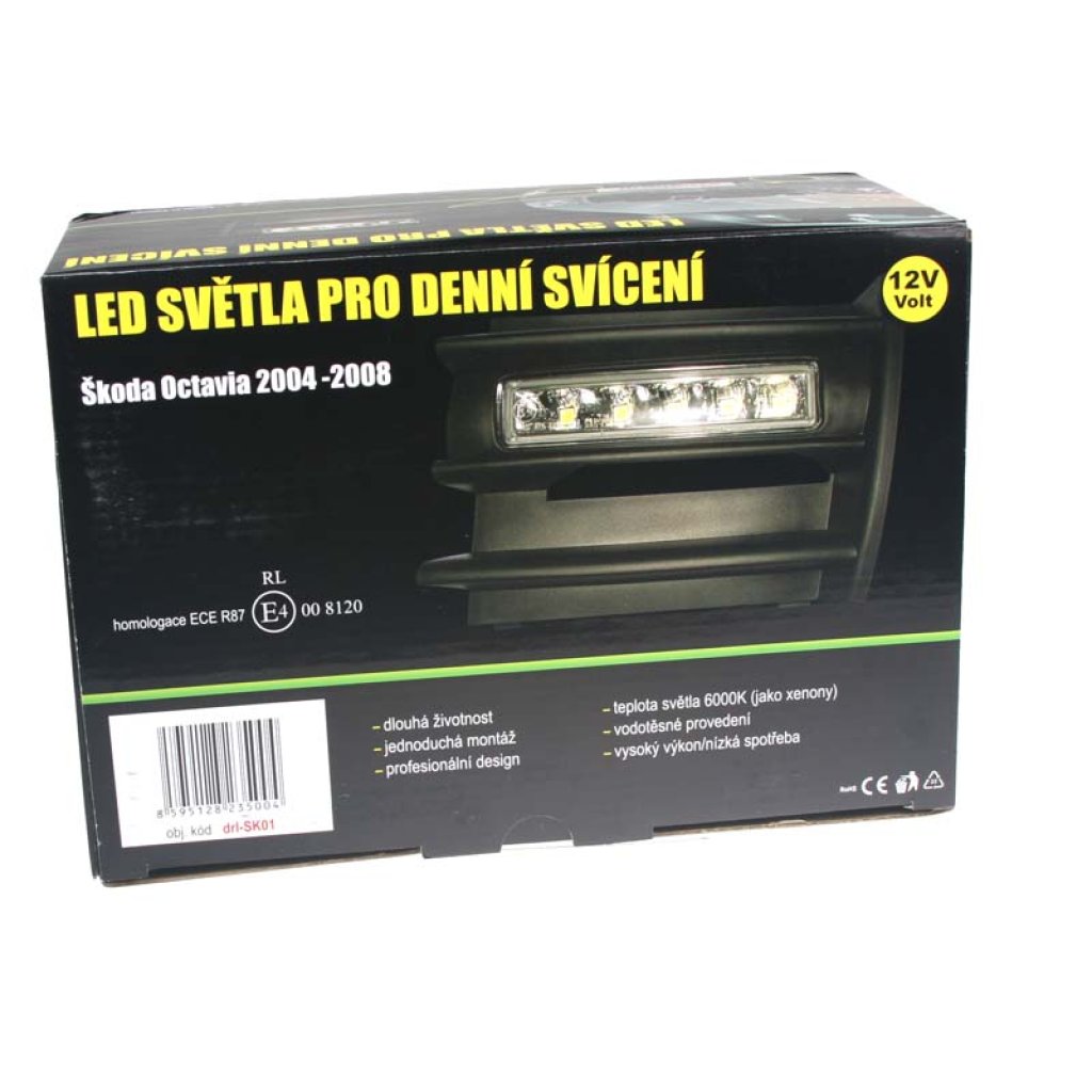 LED světla pro denní svícení Škoda Octavia 2004-08, ECE