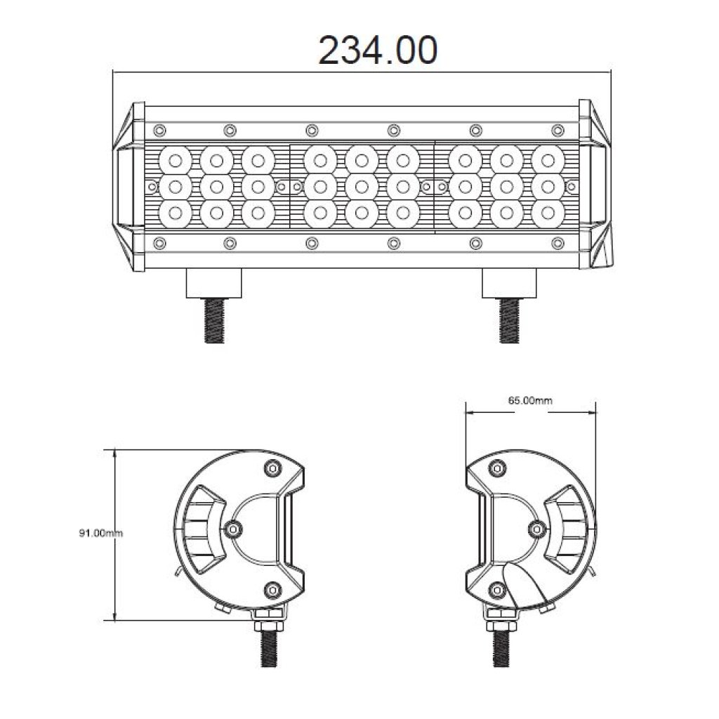 LED světlo, 27x3W, 234mm, ECE R10