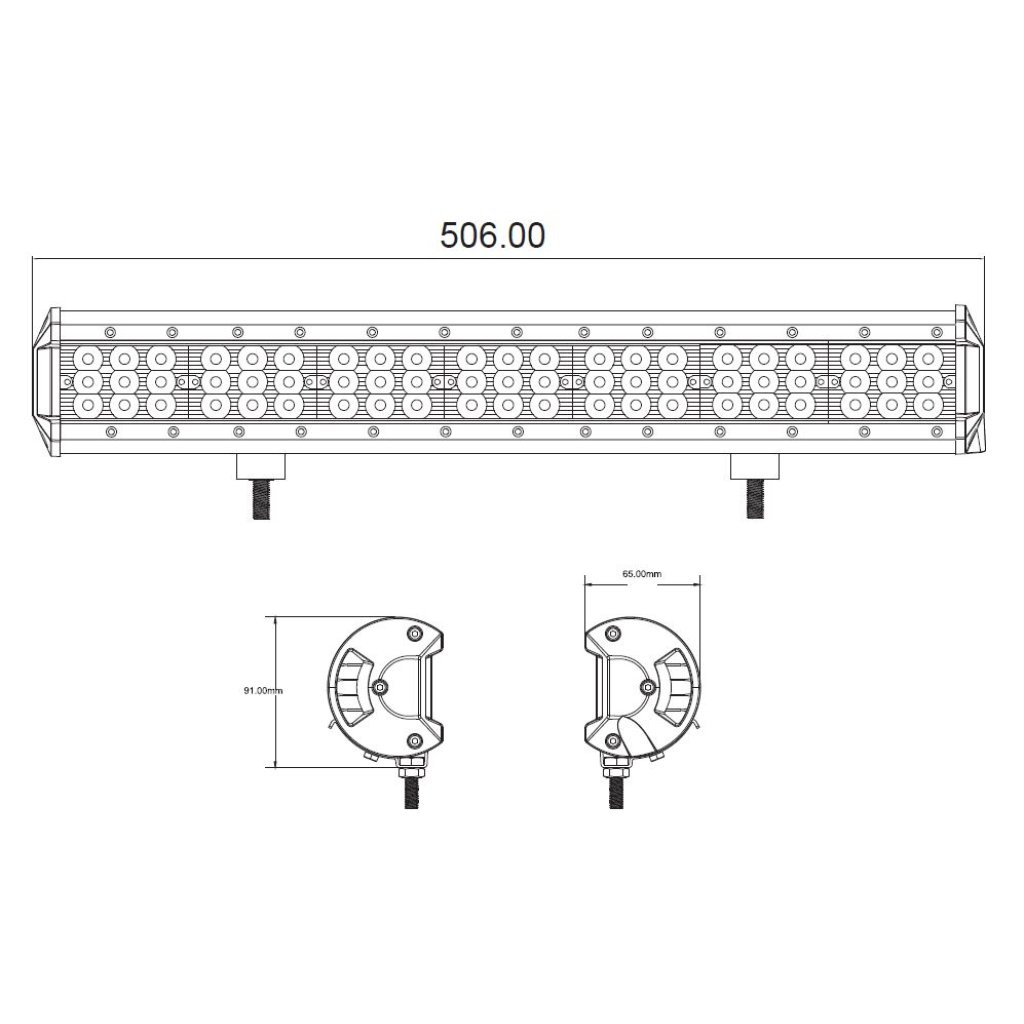 LED světlo, 63x3W, 506mm, ECE R10