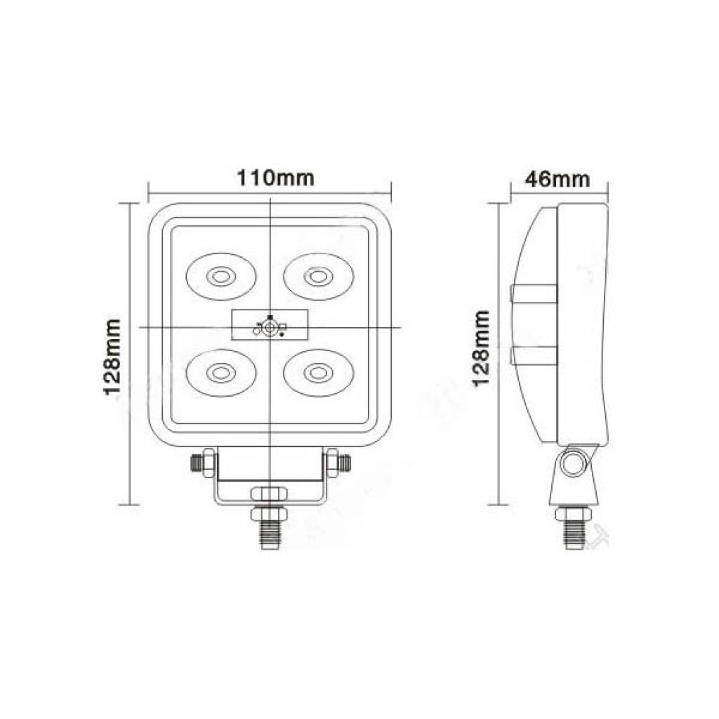 LED světlo čtvercové, 5x3W, 128x110mm