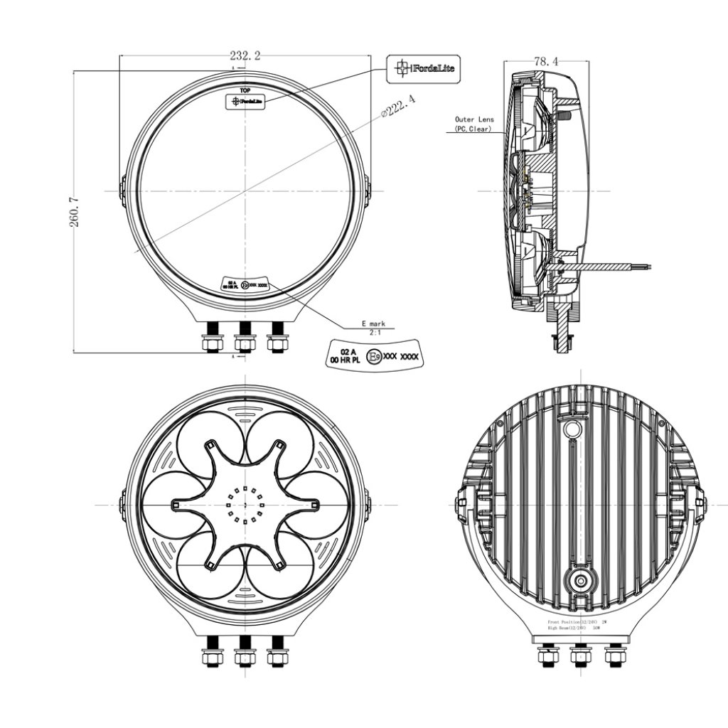 LED světlo ECE R10