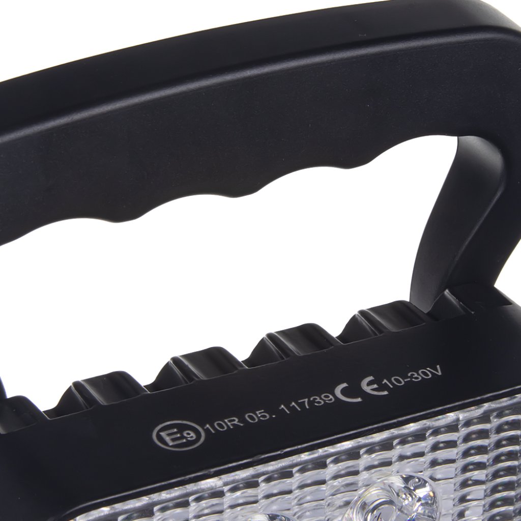 LED světlo hranaté, 9x3W, 110x110x35mm, vypínač, ECE R10