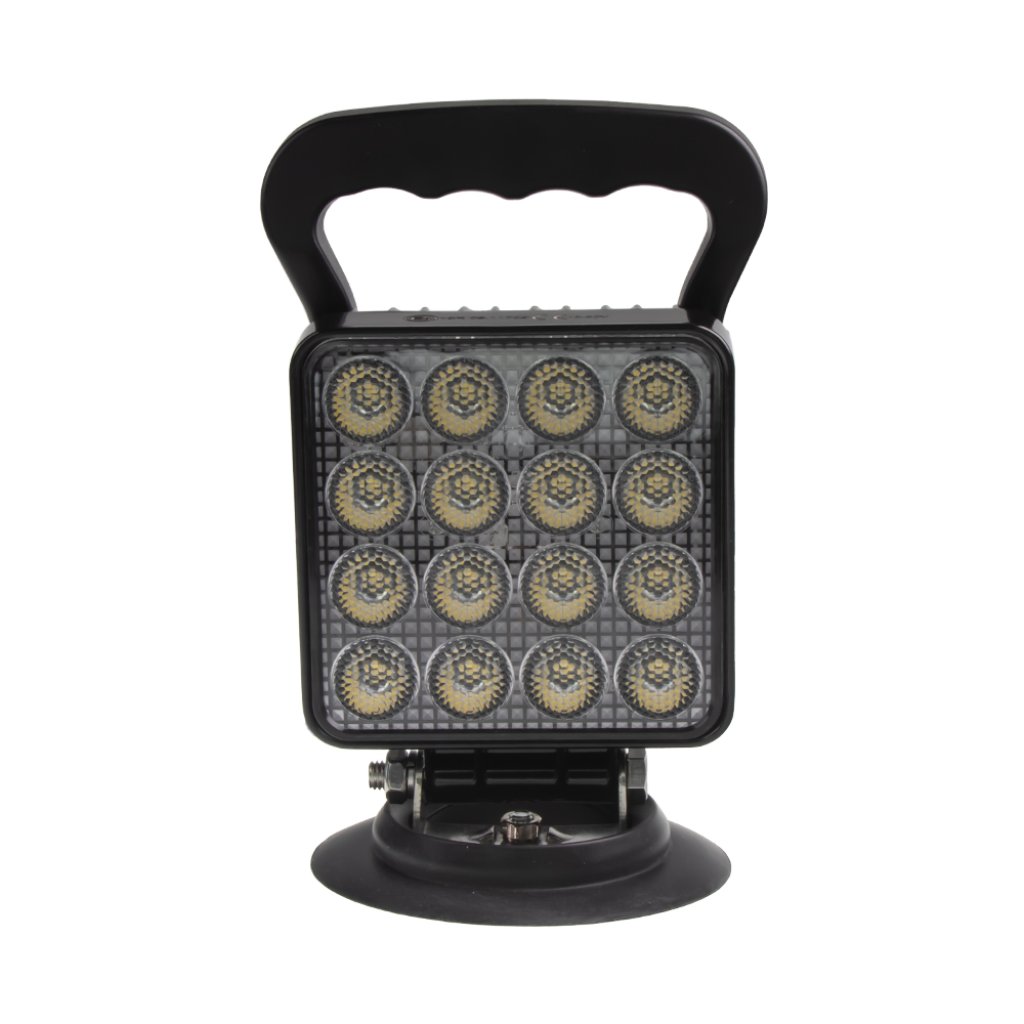 LED světlo hranaté, bílé, 16x3W, magnet, ECE R10