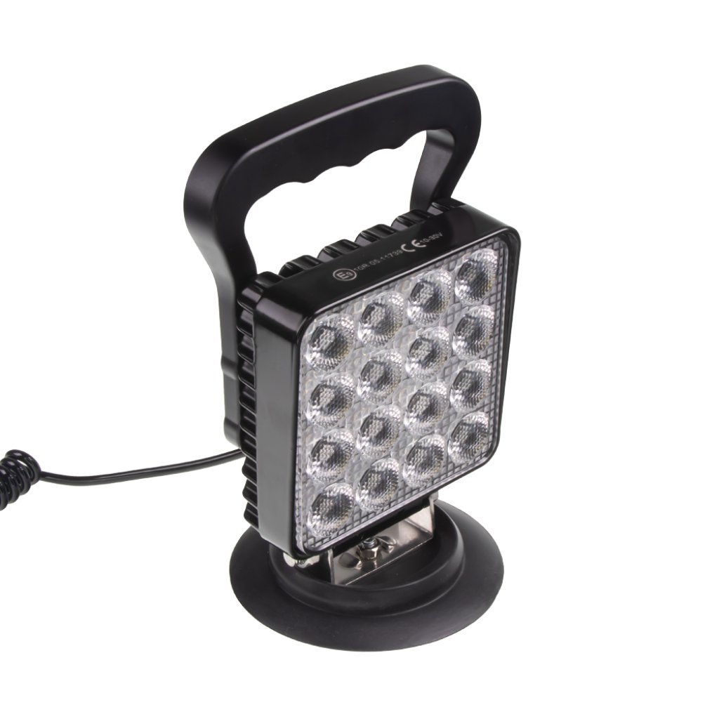 LED světlo hranaté, bílé, 16x3W, magnet, ECE R10