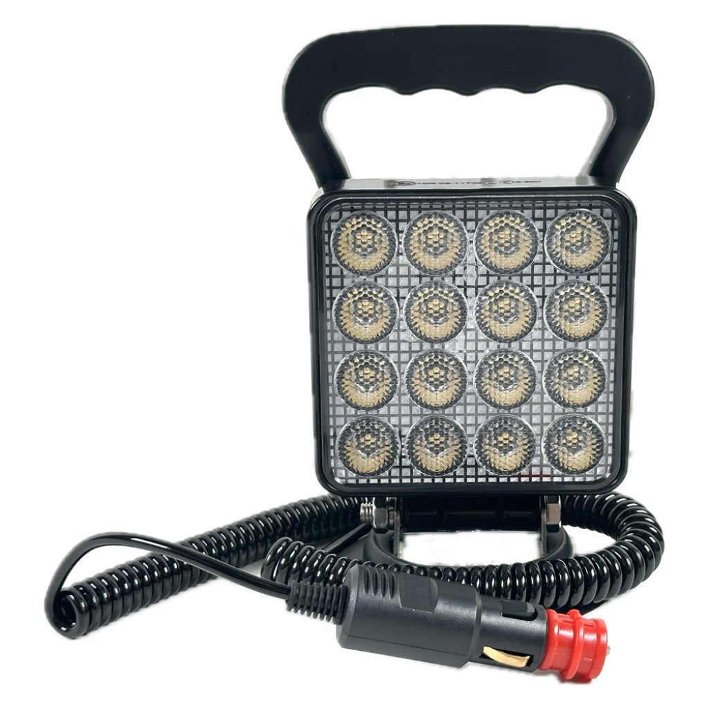LED světlo hranaté, bílé, 16x3W, magnet, ECE R10