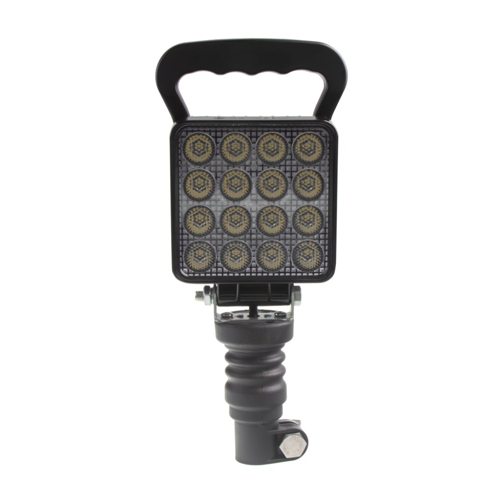 LED světlo hranaté, bílé, 16x3W, na hrot, ECE R10