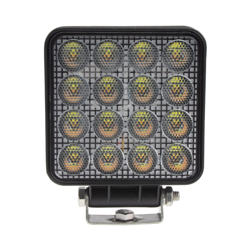 LED světlo hranaté, bílé/oranžové, 16x3W/16x1W, 117x117mm, ECE R10