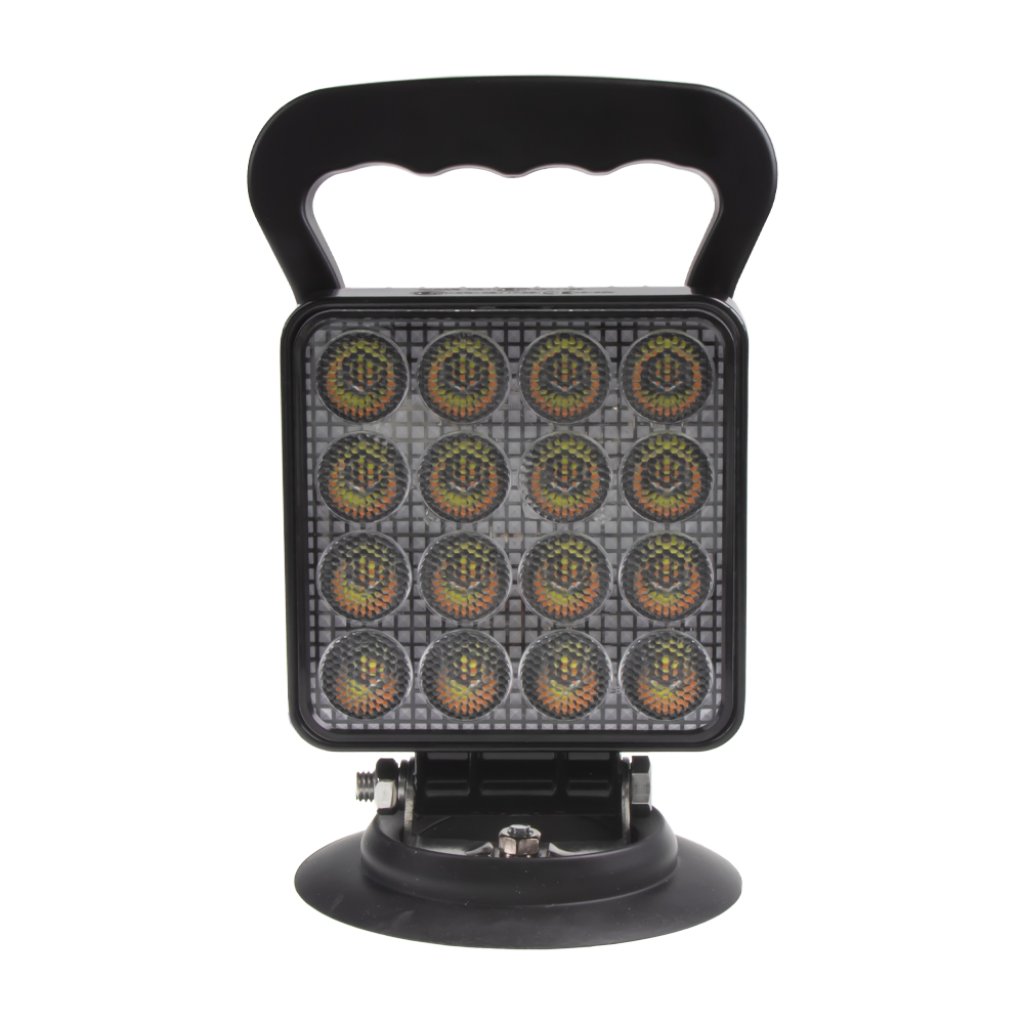 LED světlo hranaté, bílé/oranžové, 16x3W/16x1W, magnet, ECE R10