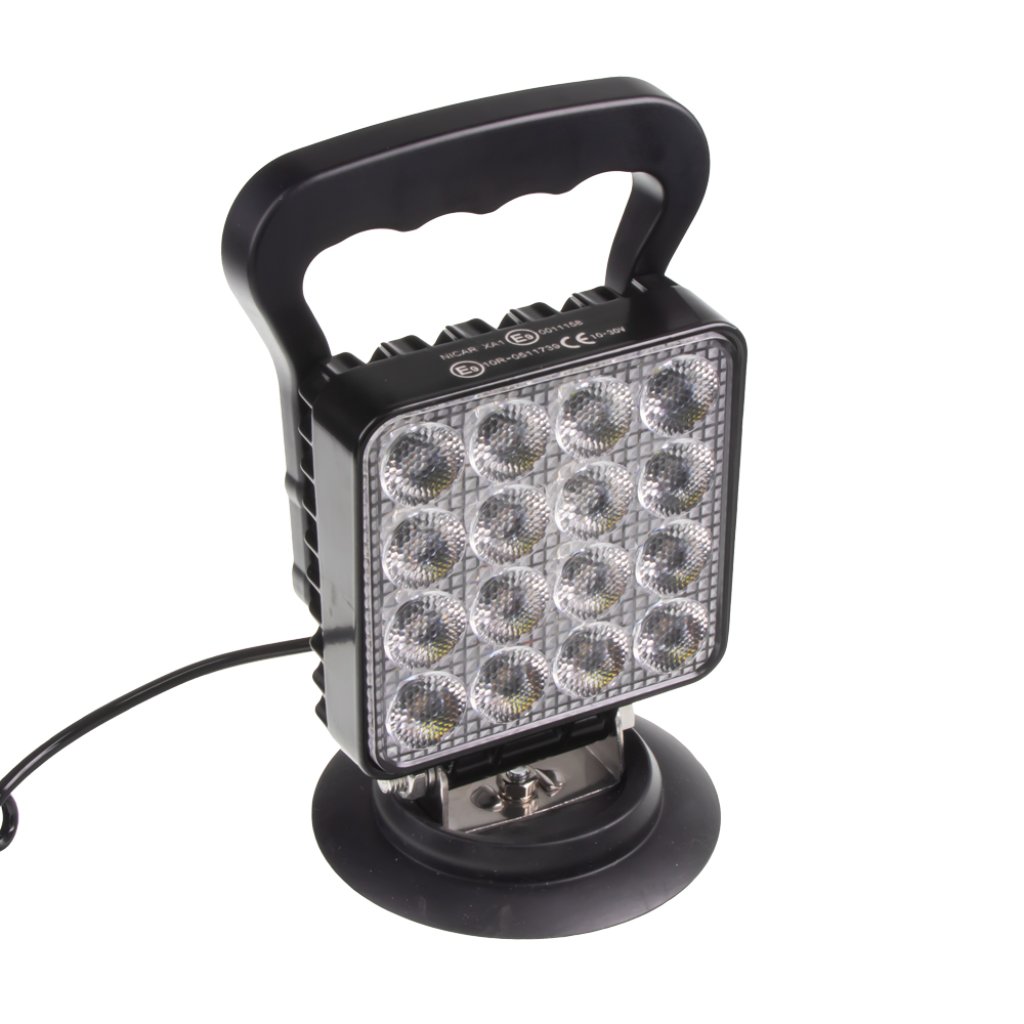 LED světlo hranaté, bílé/oranžové, 16x3W/16x1W, magnet, ECE R10