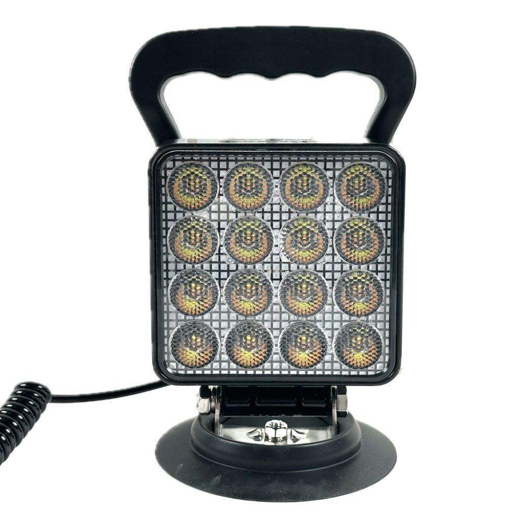 LED světlo hranaté, bílé/oranžové, 16x3W/16x1W, magnet, ECE R10