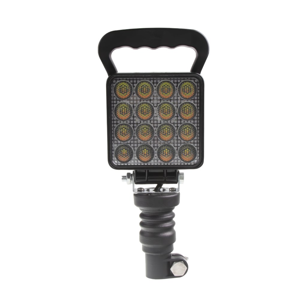 LED světlo hranaté, bílé/oranžové, 16x3W/16x1W, na hrot, ECE R10