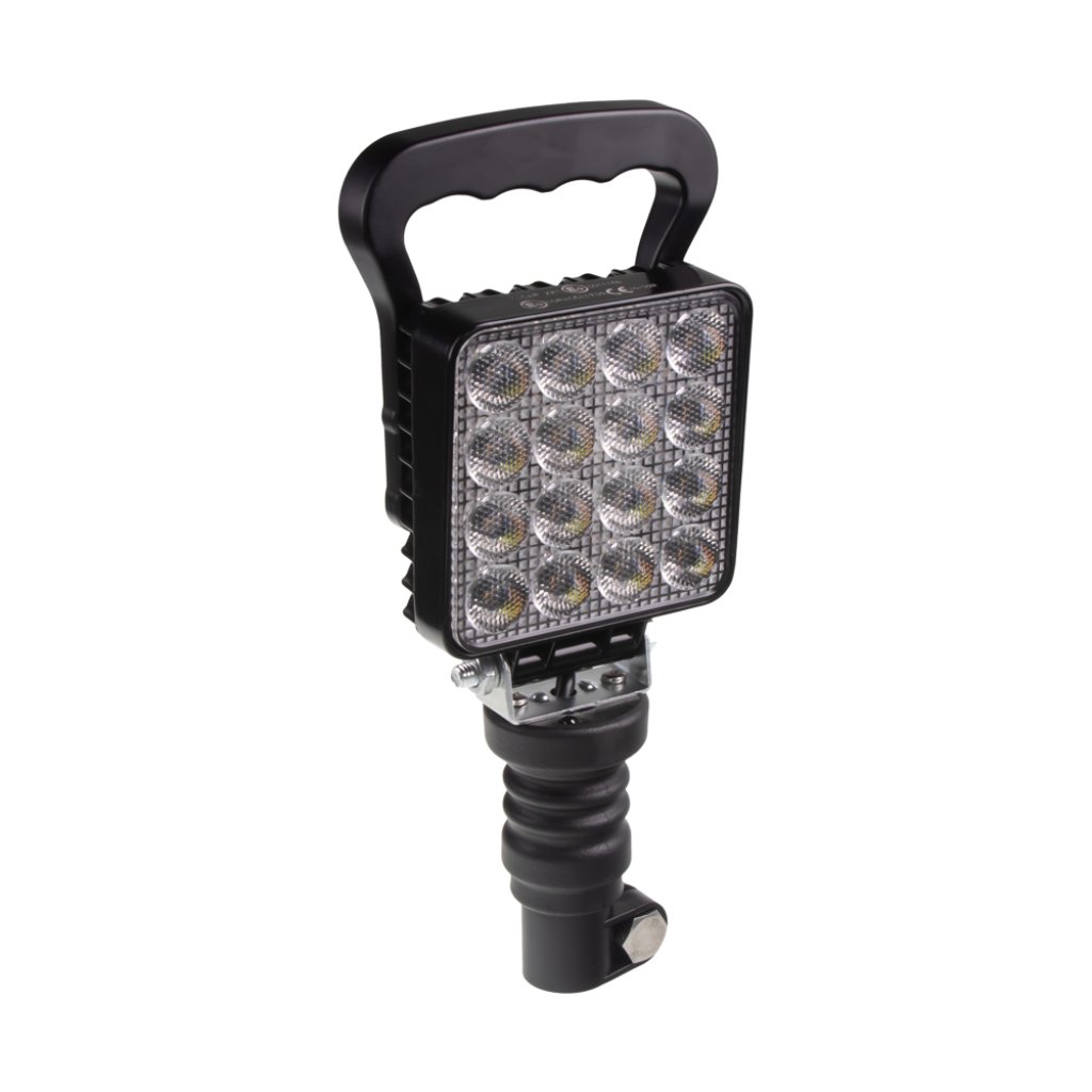 LED světlo hranaté, bílé/oranžové, 16x3W/16x1W, na hrot, ECE R10