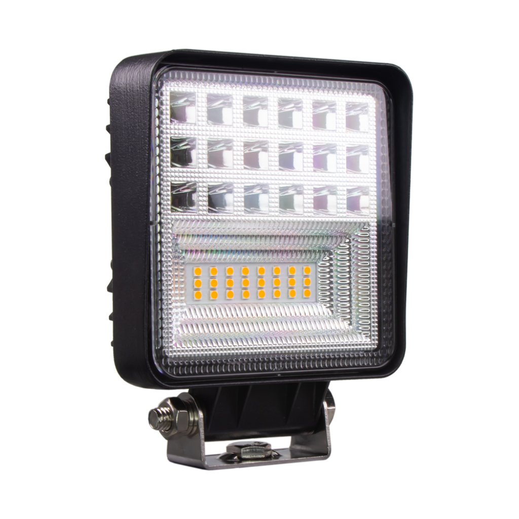LED světlo hranaté bílé/oranžové, 42x3W, ECE R10