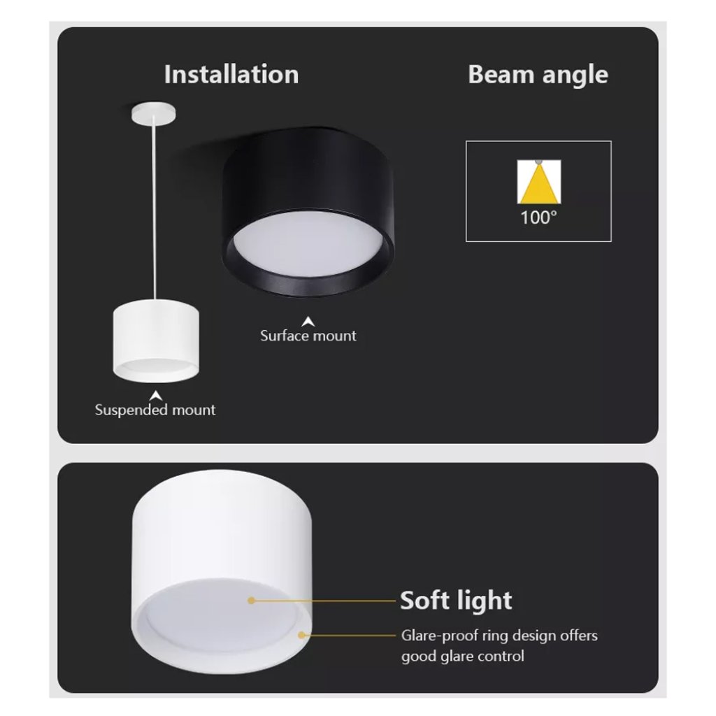 LED světlo kulaté 18W, ø148mm, 3000K