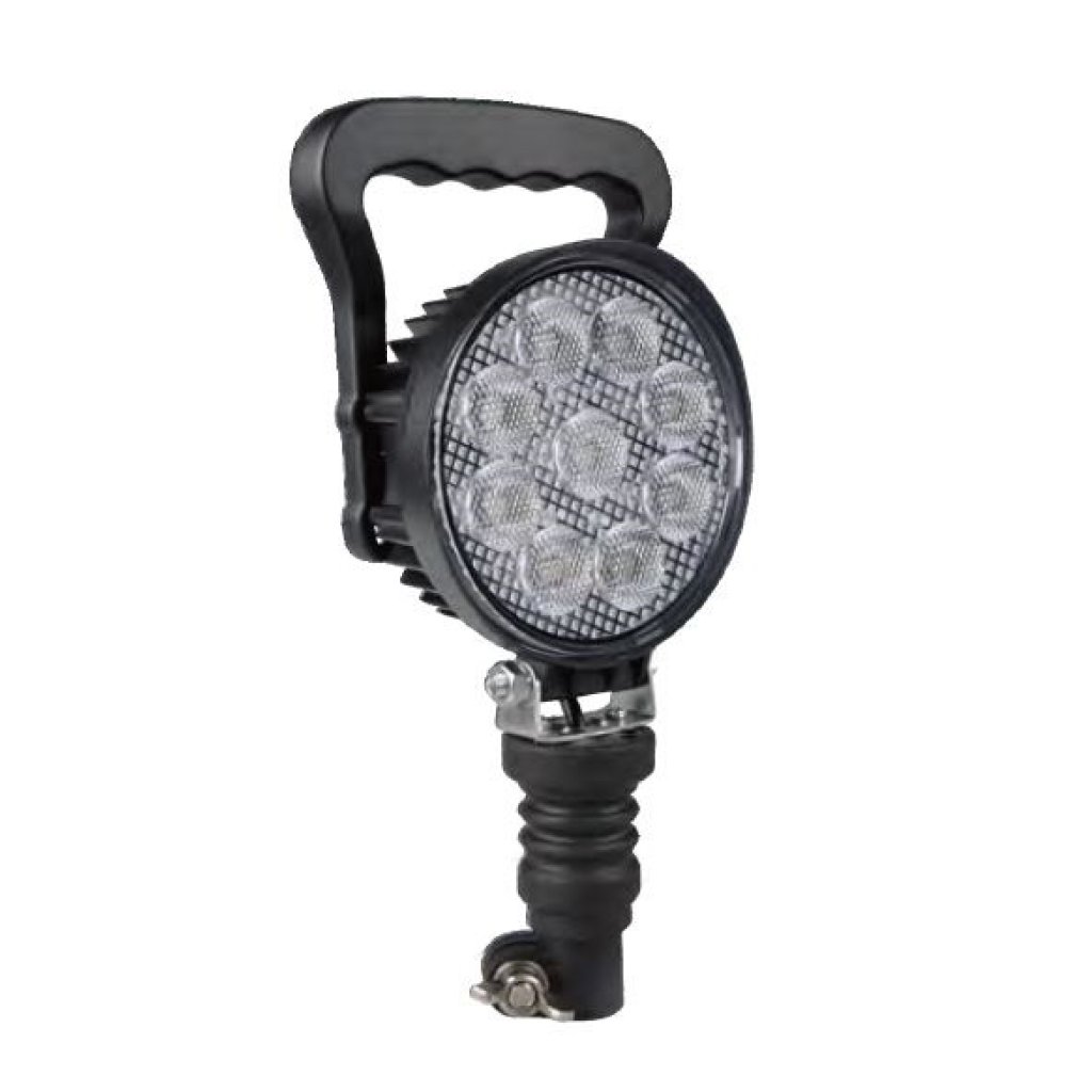 LED světlo kulaté, bílé 9x3W, ø114mm, na hrot, ECE R10
