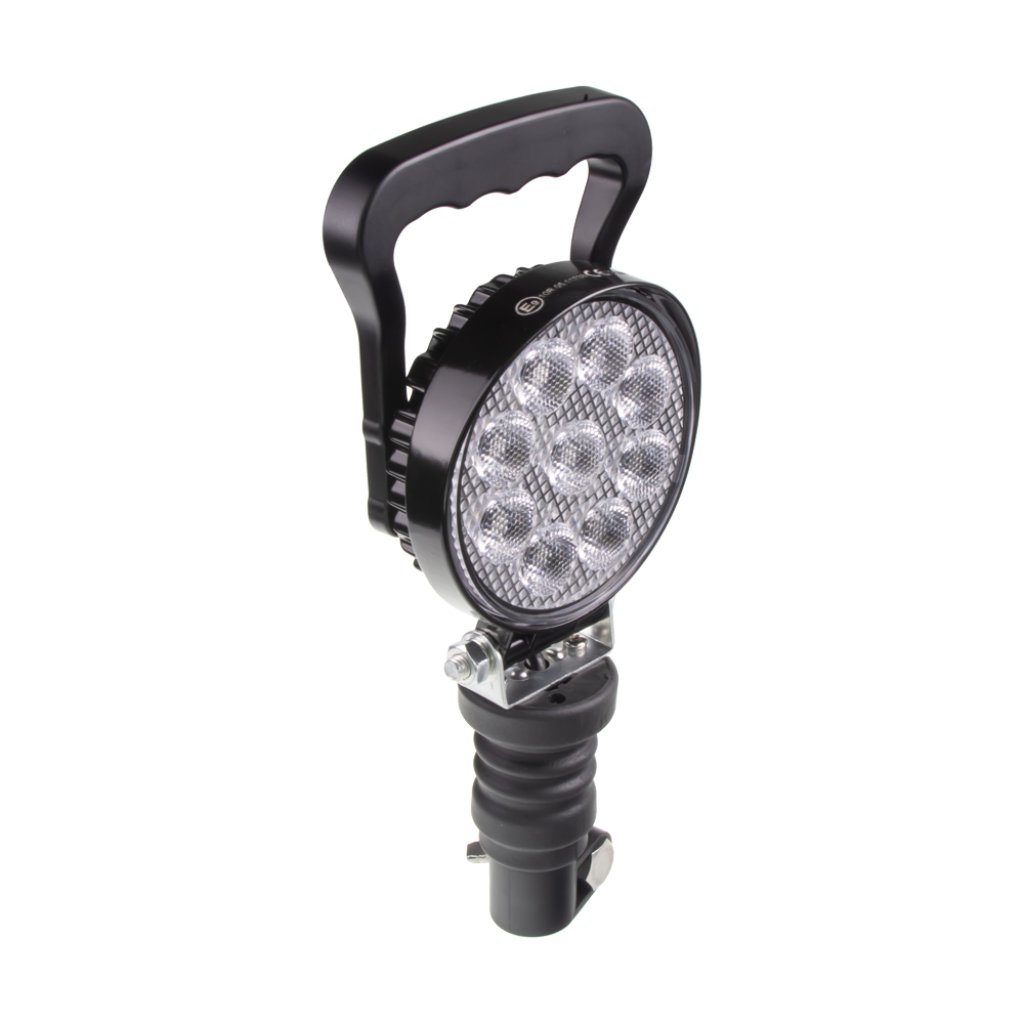 LED světlo kulaté, bílé 9x3W, ø114mm, na hrot, ECE R10