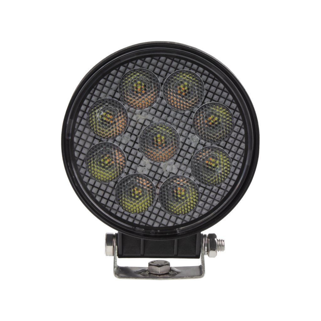 LED světlo kulaté, bílé/oranžové, 9x3W/9x1W, ø114mm, ECE R10