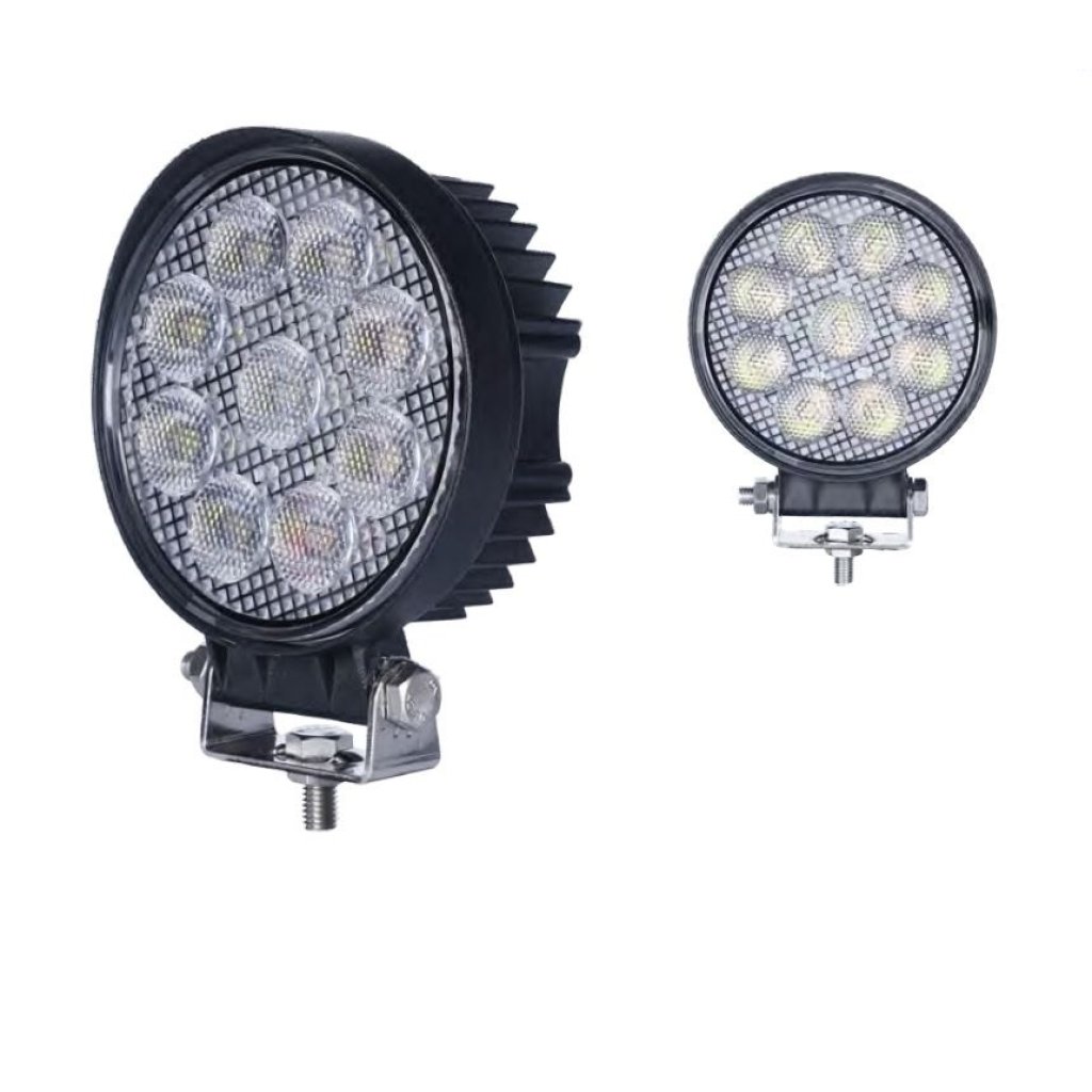 LED světlo kulaté, bílé/oranžové, 9x3W/9x1W, ø114mm, ECE R10