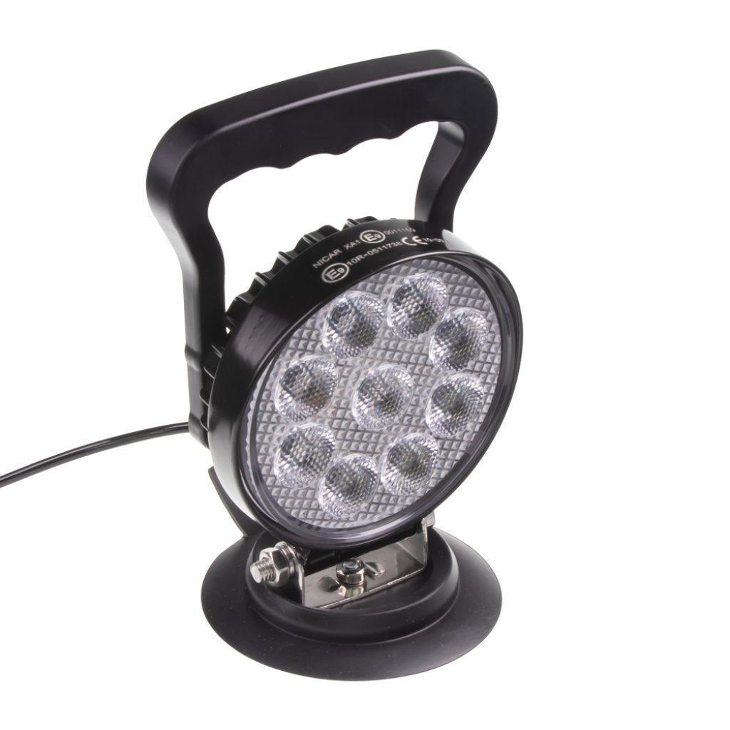 LED světlo kulaté, bílé/oranžové, 9x3W/9x1W, ø114mm, magnet, ECE R10