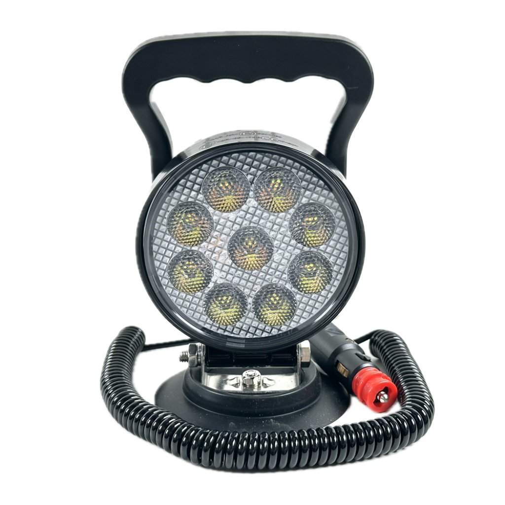 LED světlo kulaté, bílé/oranžové, 9x3W/9x1W, ø114mm, magnet, ECE R10
