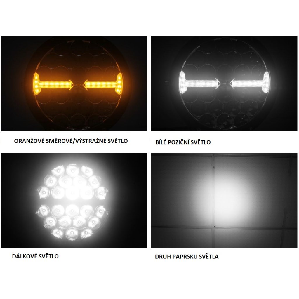 LED světlo kulaté s pozičním a výstražným světlem, 140W, ECE R65, R10, R148, R149