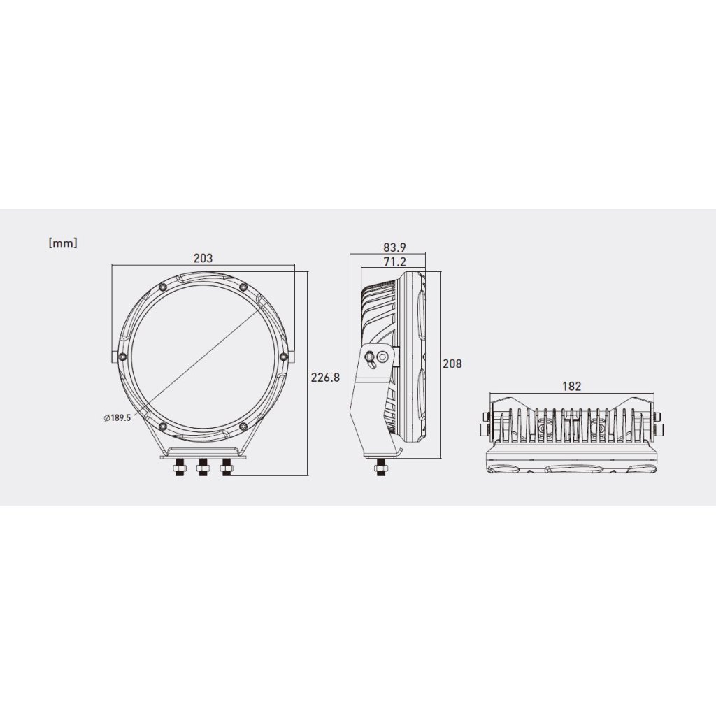 LED světlo kulaté s pozičním a výstražným světlem, 140W, ECE R65, R10, R148, R149