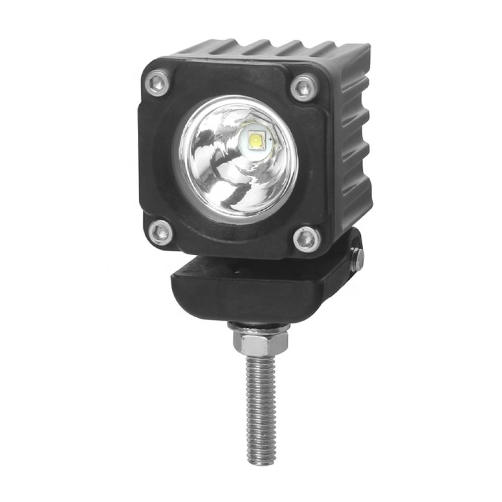 LED světlo mini čtvercové, 1x10W, 36x36mm, bodový paprsek, ECE R10