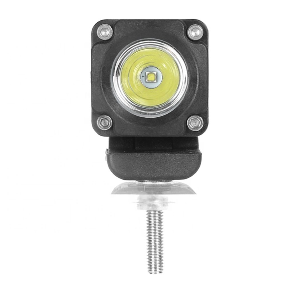 LED světlo mini čtvercové, 1x10W, 36x36mm, bodový paprsek, ECE R10