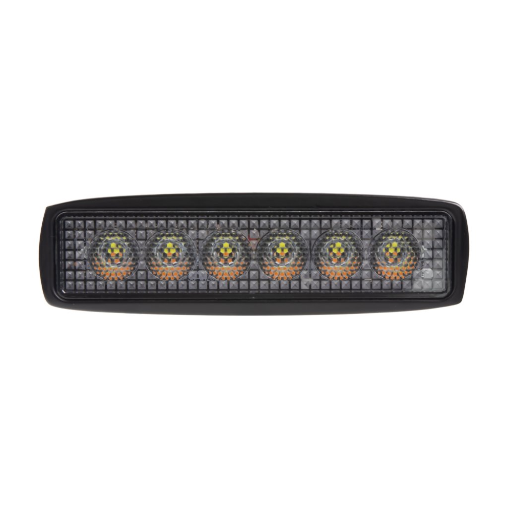 LED světlo obdélníkové, bílé/oranžové, 6x3W/6x1W, 160mm, ECE R10