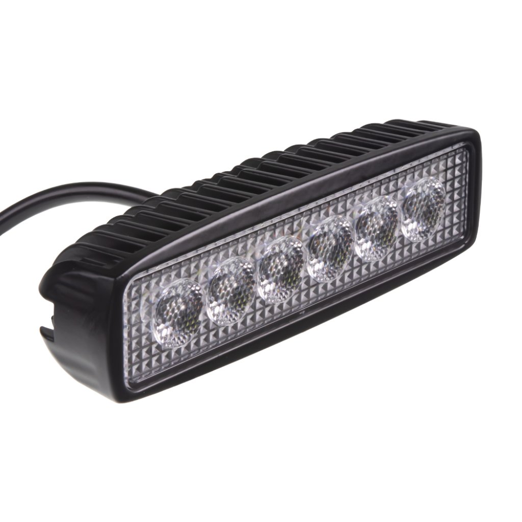 LED světlo obdélníkové, bílé/oranžové, 6x3W/6x1W, 160mm, ECE R10