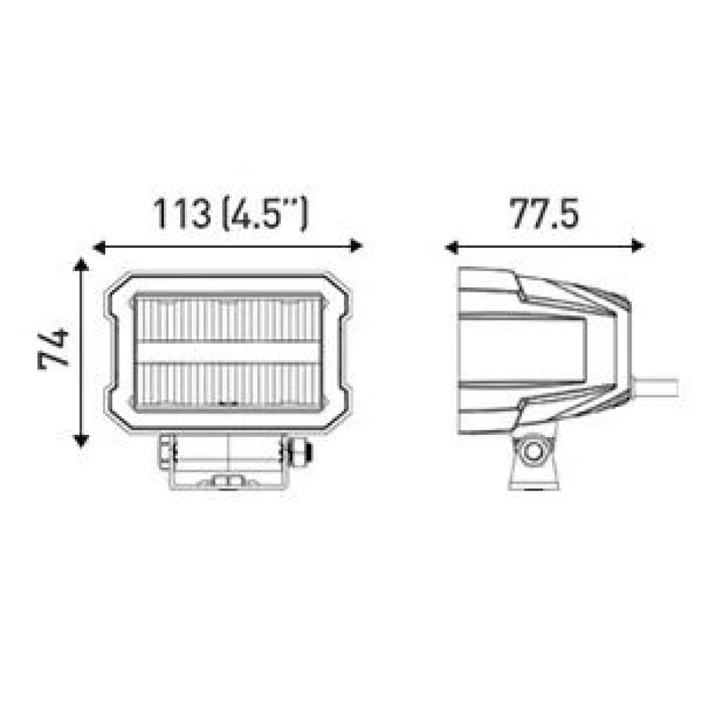LED světlo obdélníkové s pozičním/oranž. světlem, 6x5W, ECE R10, R149