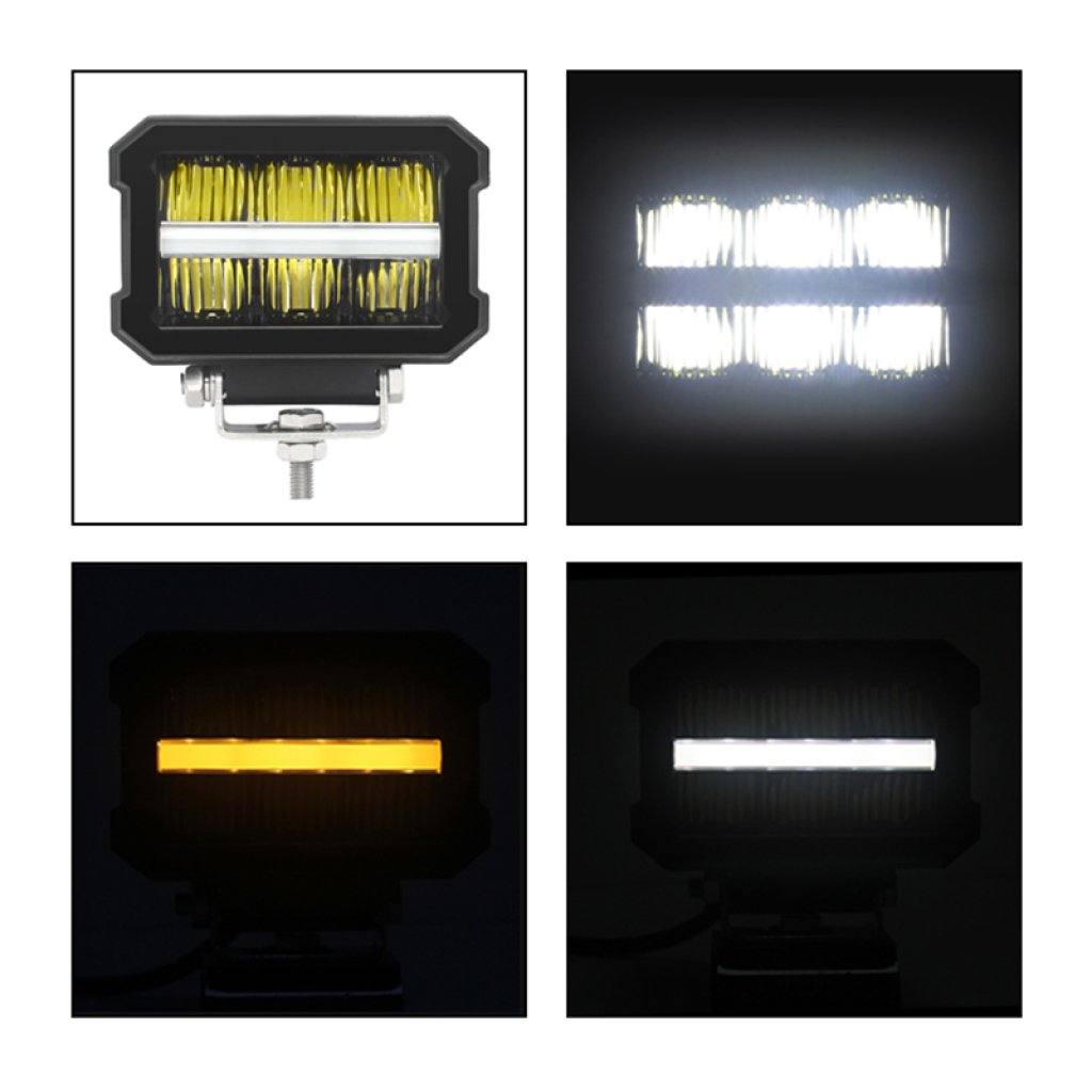 LED světlo obdélníkové s pozičním/oranž. světlem, 6x5W, ECE R10, R149