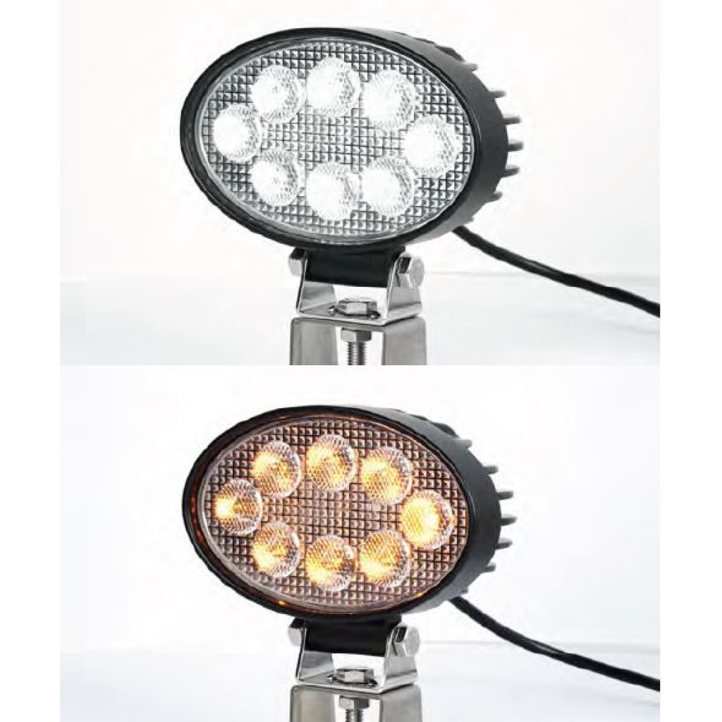 LED světlo oválné, bílé/oranžové, 8x3W/8x1W, 140mm, ECE R10