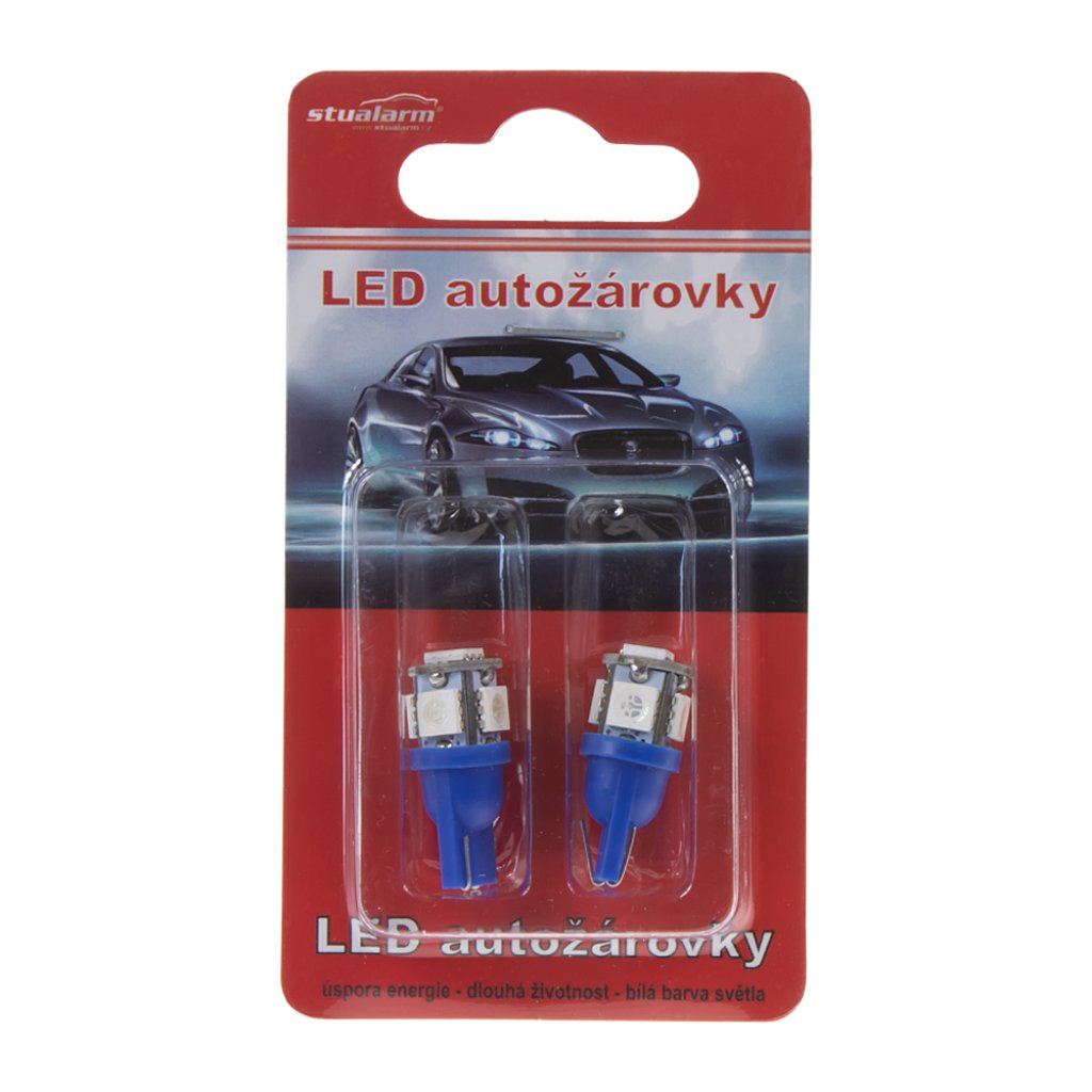 LED T10 modrá, 12V, 5LED/3SMD