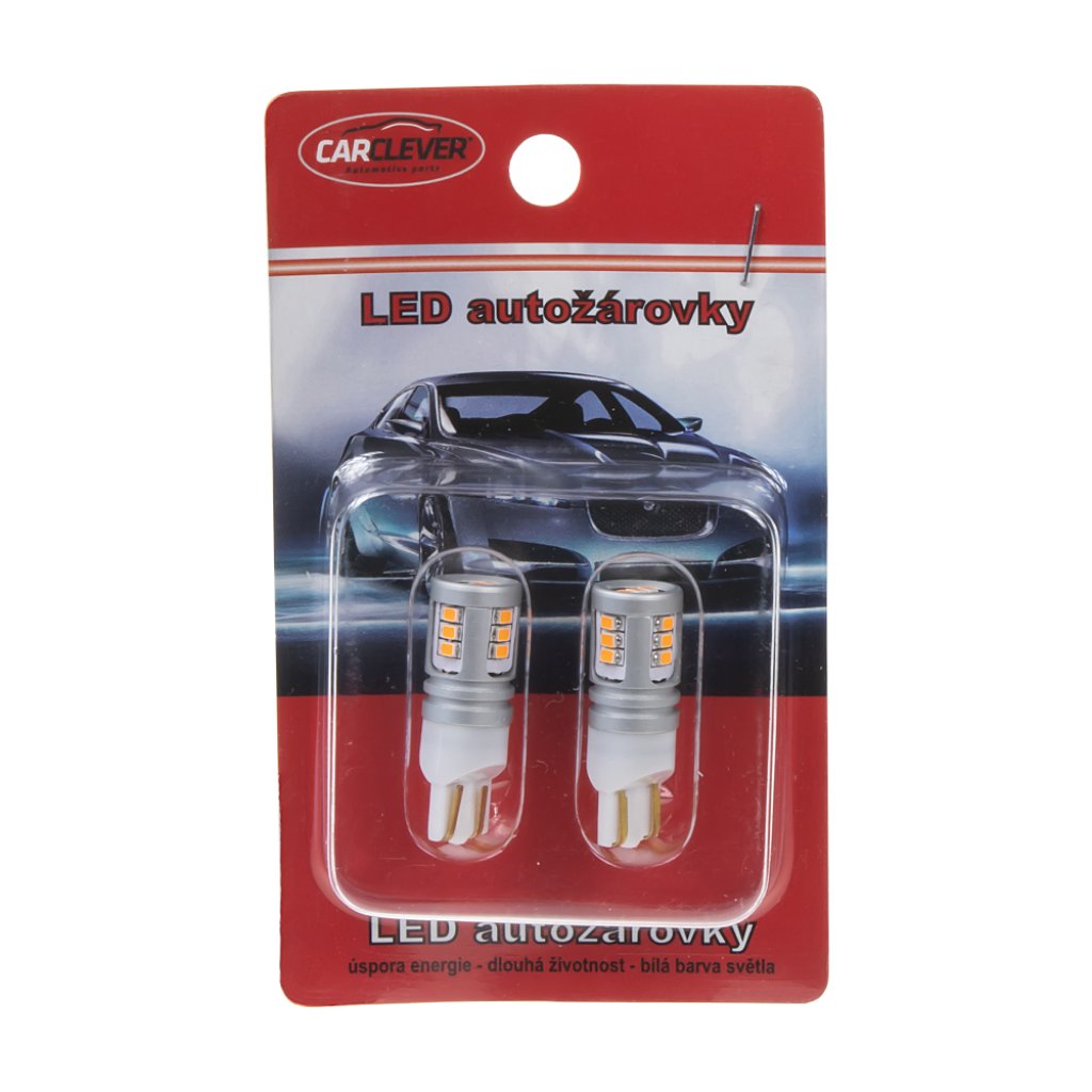 LED T10 oranžová, 12/24V, 15LED/1W SMD