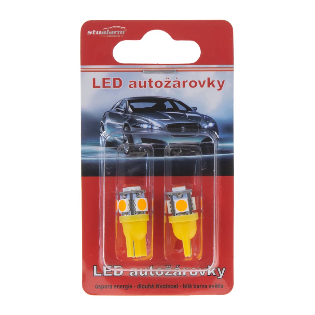 LED T10 oranžová, 12V, 5LED/3SMD