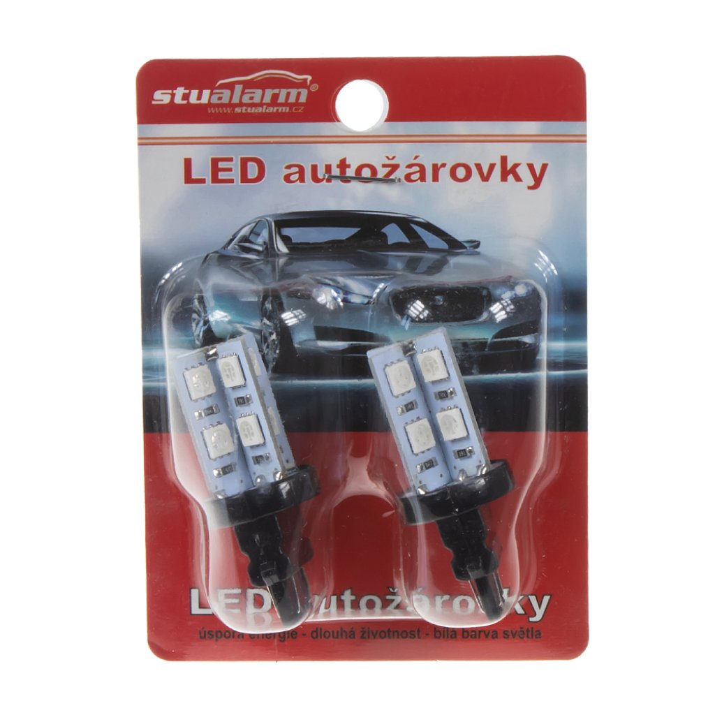 LED T20 (3157) červená 12V, 16LED/3SMD